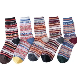 Paquete de 5 calcetines gruesos de lana térmicos nórdicos gruesos de punto invierno cálidos suaves para hombre - Imagen 1 de 6