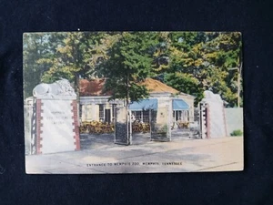 TENNESSEE TN Memphis Eingang zum Zoo Leinen 1945 Postkarte - Bild 1 von 2