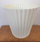 Vtg 1960s Fesco Pop Art White Plastic Waste Paper Basket Desk Trash Can #4836