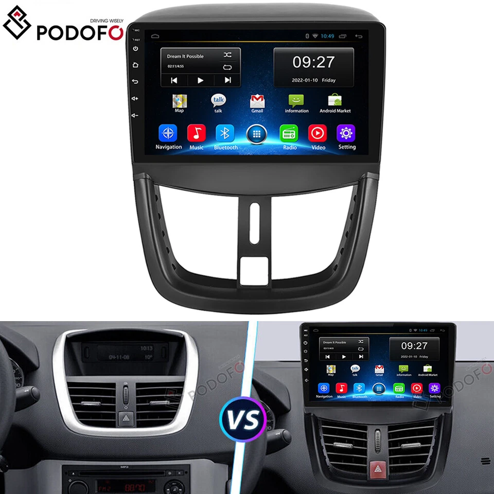 Für Peugeot 207 2006-2015 9" Android 13 Autoradio Stereo GPS Navi BT WIFI FM RDS - Bild 1 von 4