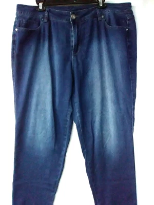 Women Plus Size 18A Skinny Blue Jeggings Jeans Mid Rise Jegging Pants - Image 1 of 4