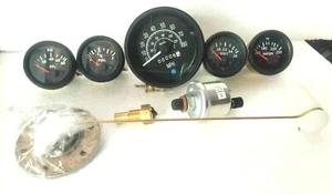 Gauges Kit- 85 mm Speedometer+ 52 mm (Elec Temp +Oil +Fuel+ Volt )+ Senders Blk - Picture 1 of 4