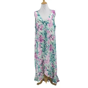 Tommy Bahama Dress Women L Large Multi Bonita Springs Floral High Low Lined Maxi - Picture 1 of 12