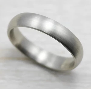 Smooth Brush Polish Wide GS Silver Micro Handmade Unisex Band Jewelry Ring Gift - Imagen 1 de 3