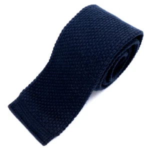 Vintage VAN HEUSEN Cotton/Wool Necktie Blue Knit Short Skinny Short 55 in x 2 in - Picture 1 of 6