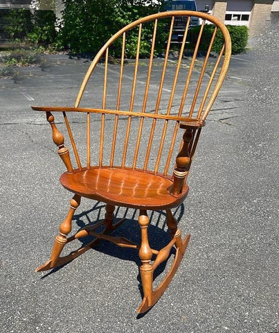 Vintage D. R. Dimes Windsor armchair rocker. Handmade of maple pine and hickory Cover