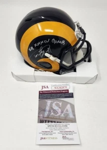 Mini casco autografiado firmado por Todd Lyght St Louis Rams SB XXXIV Champs JSA - Imagen 1 de 2