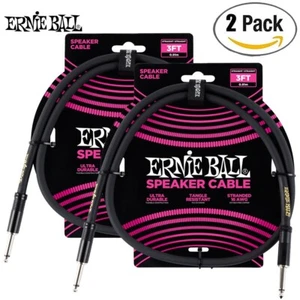 2-PACK Ernie Ball 6071 3FT TS Male 1/4" To Same Ultra Durable Speaker Cable - Picture 1 of 1