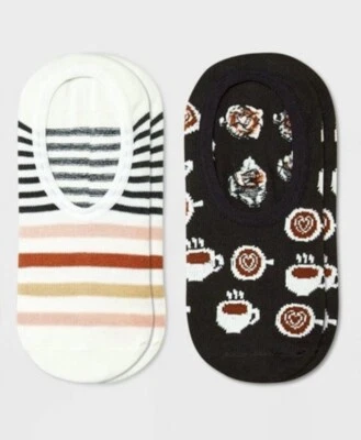 Xhilaration Coffee and Lattes ☕️ 2-pack Calcetines Forro - Talla Única - NUEVO Foto 1 de 4
