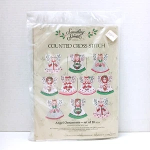 Counted Cross Stitch Angel Ornaments Kit Christmas Set Of 10 Something Special - Picture 1 of 7