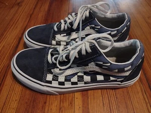Vans Checkerboard Flame Black white Blue Men's 7 Womens 8.5 - Picture 1 of 6