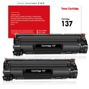 2 Pack Black CRG 137 Toner Cartridge for Canon ImageClass MF242dw MF232w D570 - Picture 1 of 8