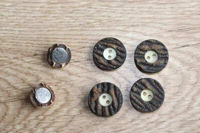 4 vier Knöpfe ca 70er Jahre Tracht Hirsch-Horn-Optik Bayerisch 2 Konterknöpfe - Bild 1 von 4