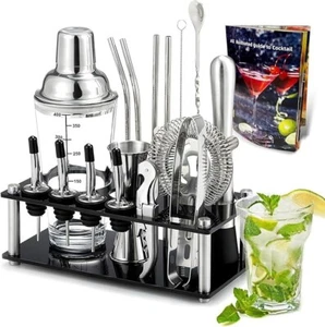 Set di shaker per cocktail, kit da barman, kit di utensili da bar da 17 pezzi - Foto 1 di 7