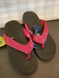 Dr Scholl's NEW Red Flip Flops Thong Sandals Size 8 Cushioned Innersol Shoes NWT - Picture 1 of 7