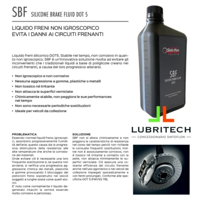 Sintoflon SBF Silicone Brake Fluid 1000 liquido freni DOT5 olio NON IGROSCOPICO