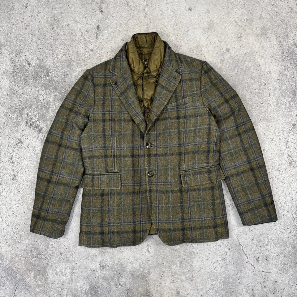 MONTECORE Reversible Button Up Puffer Down Jacket Blazer Wool Size 52 - Image 1 of 4