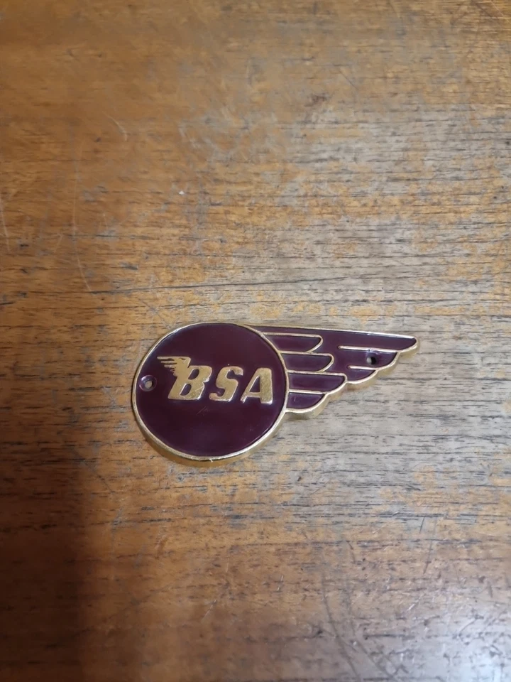 Original Bsa Badge Emblem Tank Side Panel Classic Motorcycle  - Image 1 of 4