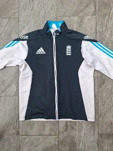 Chaqueta de pista grande Inglaterra Cricket Adidas manga larga azul/blanco - Imagen 1 de 4
