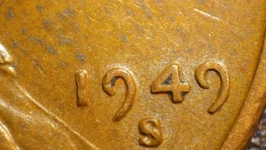 1949 S OVER S LINCOLN WHEAT, THERE RIM DAMAGE. THE S LOOKS LIKE ITS IN A BLOCK - Picture 1 of 9