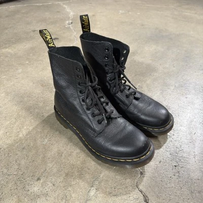 Nuevo Dr. Martens 1460 Pascal Cuero Bota Zapatos Talla 9 Negro Foto 1 de 4