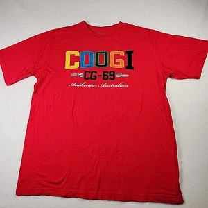 Camicia Coogi Uomo XXL Rossa Ricamata Y2K T-shirt Baggy anni 90 Spell Out Streetwear - Foto 1 di 11