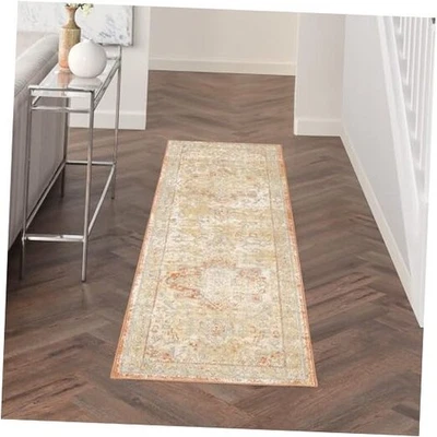  Home Essentials Indoor/Outdoor Beige Rust 2'2" x 7'6" Area Rug, Non Shedding,  - Image 1 of 4
