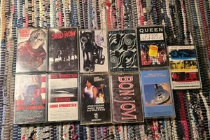 Classic Rock Cassette Tape Lot of 11 Rolling Queen Springsteen Police Riot Skid - Picture 1 of 3