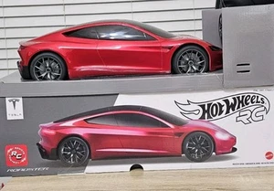 NEW Tesla Roadster Remote Control Hot Wheels RC Car 1:10 Scale Red - Picture 1 of 10