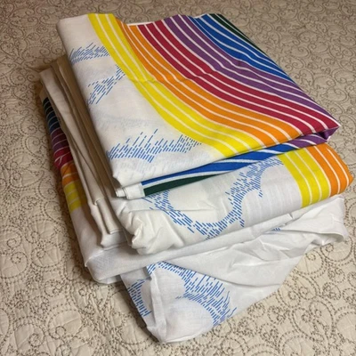 Juego de sábanas vintage Pacific Rainbow Clouds King 4 piezas sin hierro nuevo fuera de paquete Foto 1 de 4