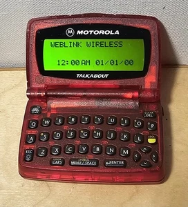 Red Motorola T900 Talkabout 2 Way Pager Great Condition Works - Photo 1/12