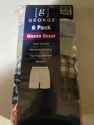 Paquete de 6 calzoncillos boxer George XL para hombre Foto 1 de 2