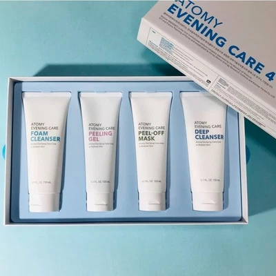 ATOMY Cuidado de la Piel Noche Juego de 4 Piezas Limpiador de Espuma Profunda Gel Exfoliante Mascarilla KBeauty Foto 1 de 4