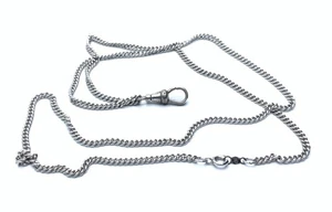 Antik Vintage Sterlingsilber 2,6 mm Panzerkette 24 Zoll Halskette & Anhänger - Bild 1 von 9