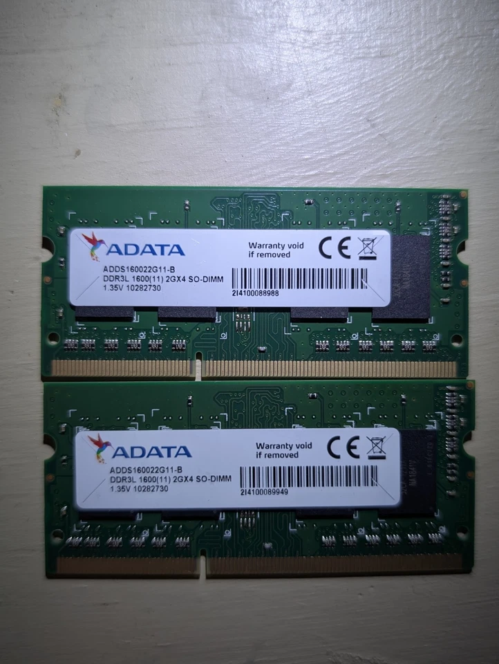 ADATA 4GB RAM Kit (2x 2gb) DDR3 1600MHz - Image 1 of 1