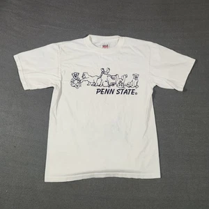 Camisa vintage Penn State para hombre talla pequeña blanca manga corta universidad preencogida - Imagen 1 de 9