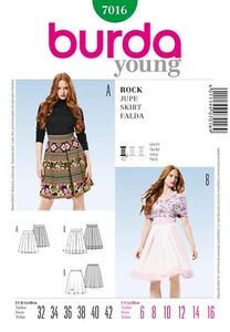 Burda Young 7016 Misses Fitted Skirt Sew Pattern sz 6-16 - Picture 1 of 4