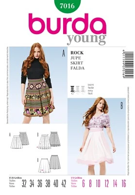 Burda Young 7016 Misses Fitted Skirt Sew Pattern sz 6-16 - Image 1 of 4