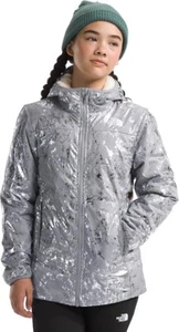 New $130 THE NORTH FACE Reversible Mossbud Swirl Parka Girls' XXL 18 - 20 Silve - Picture 1 of 6