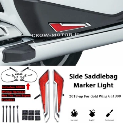 Chrome LED Marker Light Decorative Lamp For HONDA Goldwing 1800 GL1800 F6B 2018- - Image 1 of 4