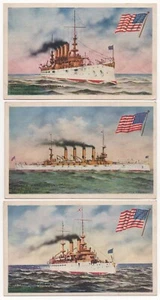 Lotto - 3 navi militari corazzata Pennsylvania, Kearsarge. Cruiser Washington - Foto 1 di 7
