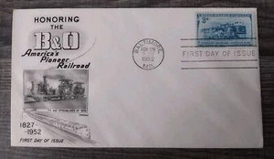 1952 Baltimore & Ohio Railroad First Day Issue Envelope 125th Anniv Stamp.  - Picture 1 of 1