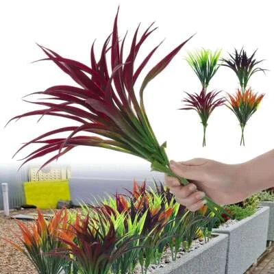 2~6Bundles Artificial Grass Fake Plants Outdoor UV Resistant Greenery Stem Decor - Image 1 of 4