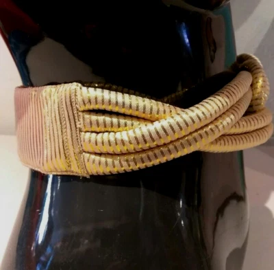 Vintage Gold Belt Cing Waist Lurex Metallic Golden Disco Cleopatra Chic Small - Image 1 of 4