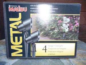 4 Malibu Metal Low Voltage Landscape Lighting W/ Cable & Transformer New - Picture 1 of 5
