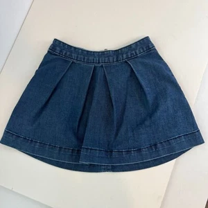 GAP Girl Skirt 8 Medium Blue Denim Jean Pleated Short Zipper Closure - Picture 1 of 4