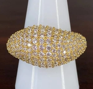 Hespera Ring- 02- Simulated Diamond CZ- Size 10- Yellow Gold Plated/.925 Silver - Picture 1 of 5