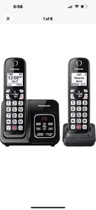 Panasonic KX-TGD832M Cordless Phone Answering Machine 2 Handsets Metallic Black - Picture 1 of 3