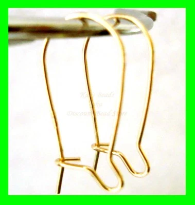 10pc 14k yellow Gold Filled Earring Ear Wire Kidney interchangeable Earwire GE32 - Image 1 of 2