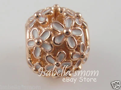 DARLING DAISY MEADOW Genuine PANDORA White ROSE GOLD Plated Charm 780004EN12 NEW - image 1 of 3